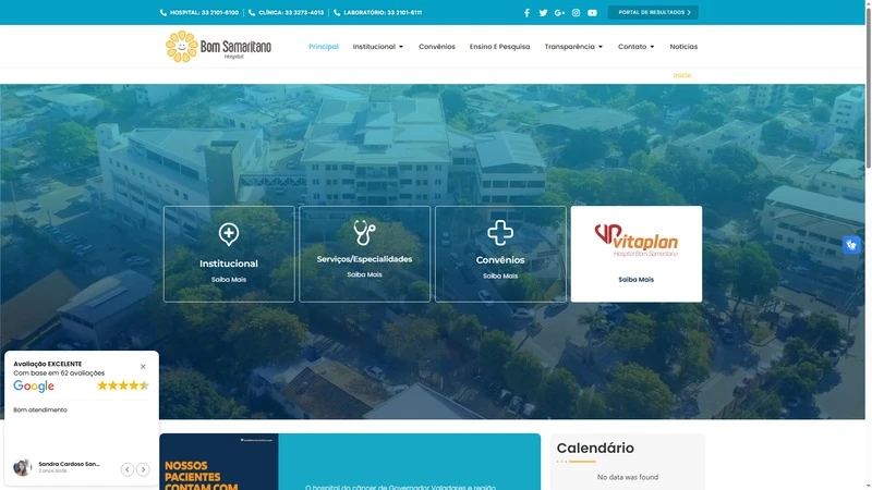 Site desenvolvido para Hospital Bom Samaritano