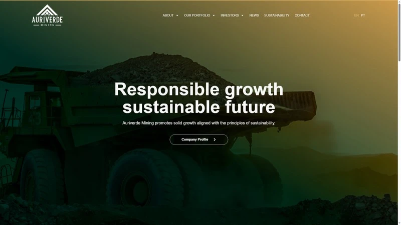 Site desenvolvido para Auriverde Mining