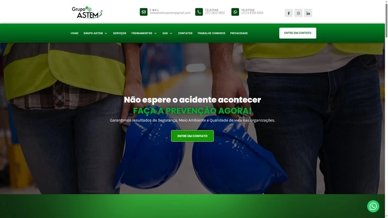 Site desenvolvido para Grupo Astem