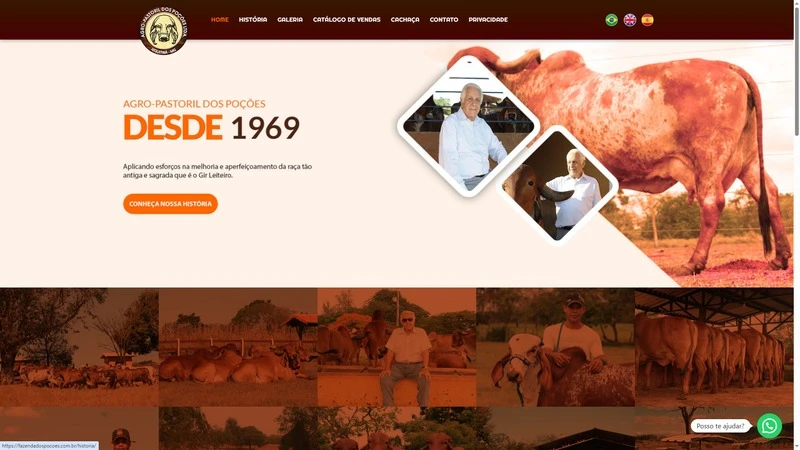 Site desenvolvido para Fazenda dos Poções